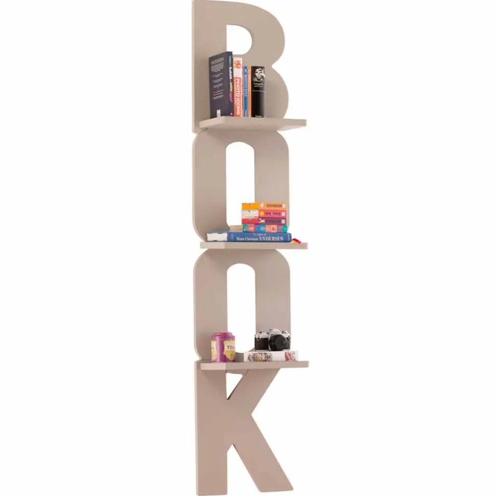 Libreria a parete di design con 3 mensole fatta a mano in Italia Nicla