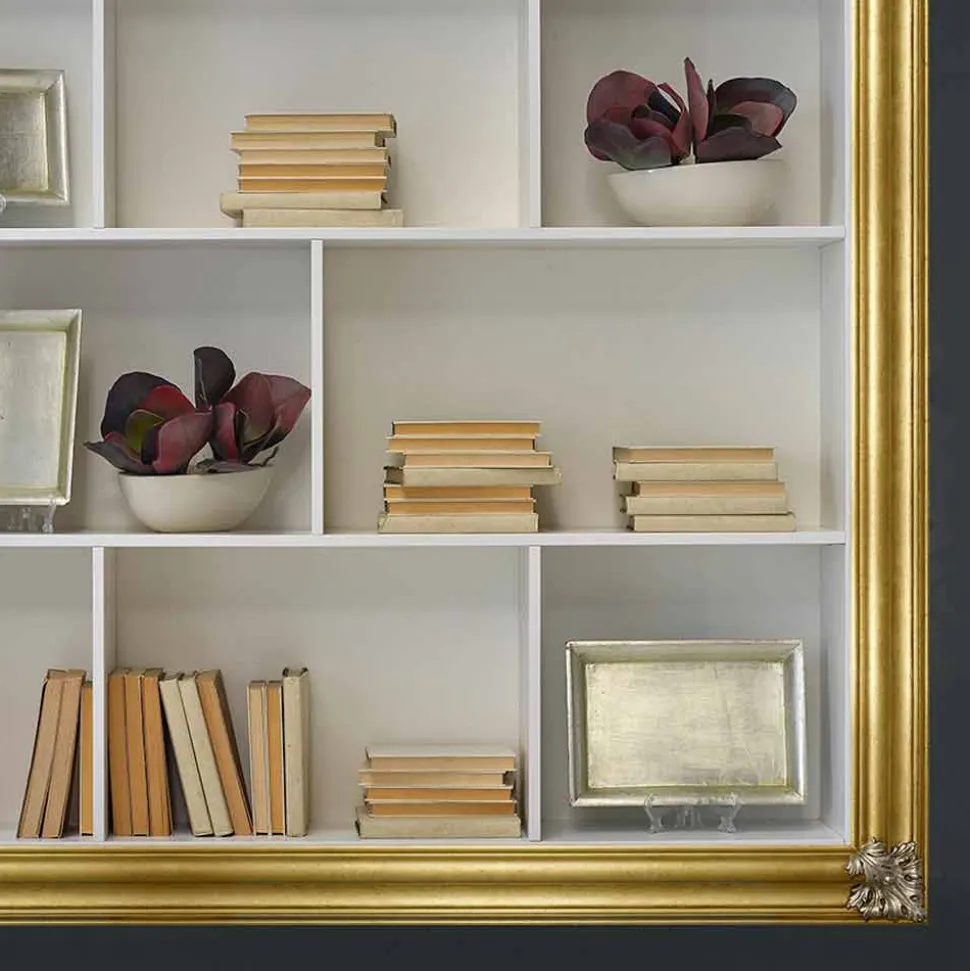 Libreria a parete in legno di geloton prodotta in Italia Giulio