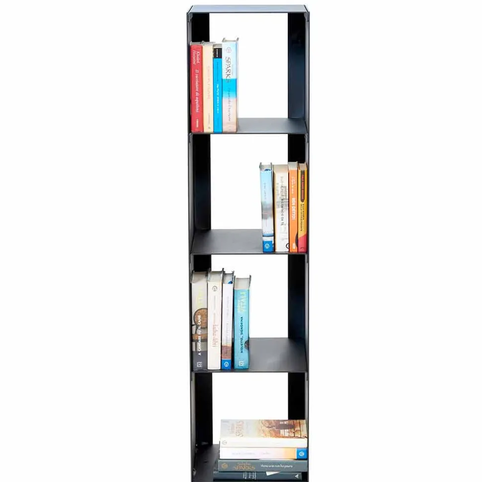 Libreria a Terra Moderna in Ferro Nero,Rosso,Bianco,Grigio Made in Italy – Cauro