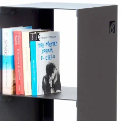 Libreria a Terra Moderna in Ferro Nero,Rosso,Bianco,Grigio Made in Italy – Cauro
