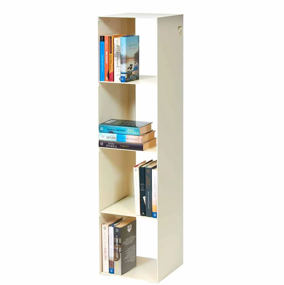 Libreria a Terra Moderna in Ferro Nero,Rosso,Bianco,Grigio Made in Italy – Cauro