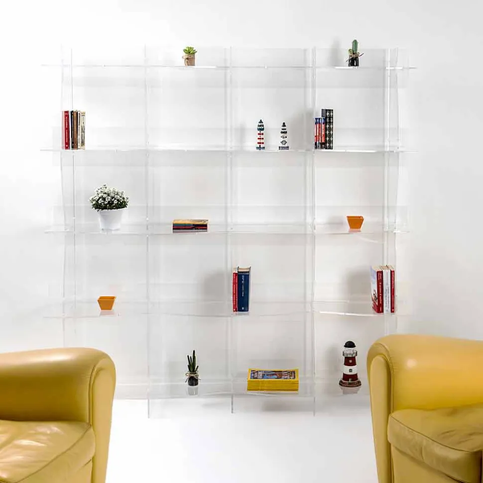 Libreria autoportante/a muro design moderno Pam trasparente