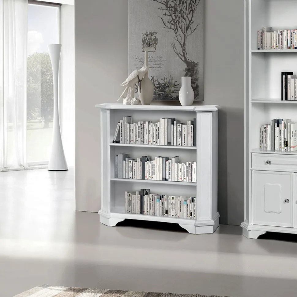 Libreria con 3 Vani a Giorno in Legno Impiallacciato Made in Italy - Epona