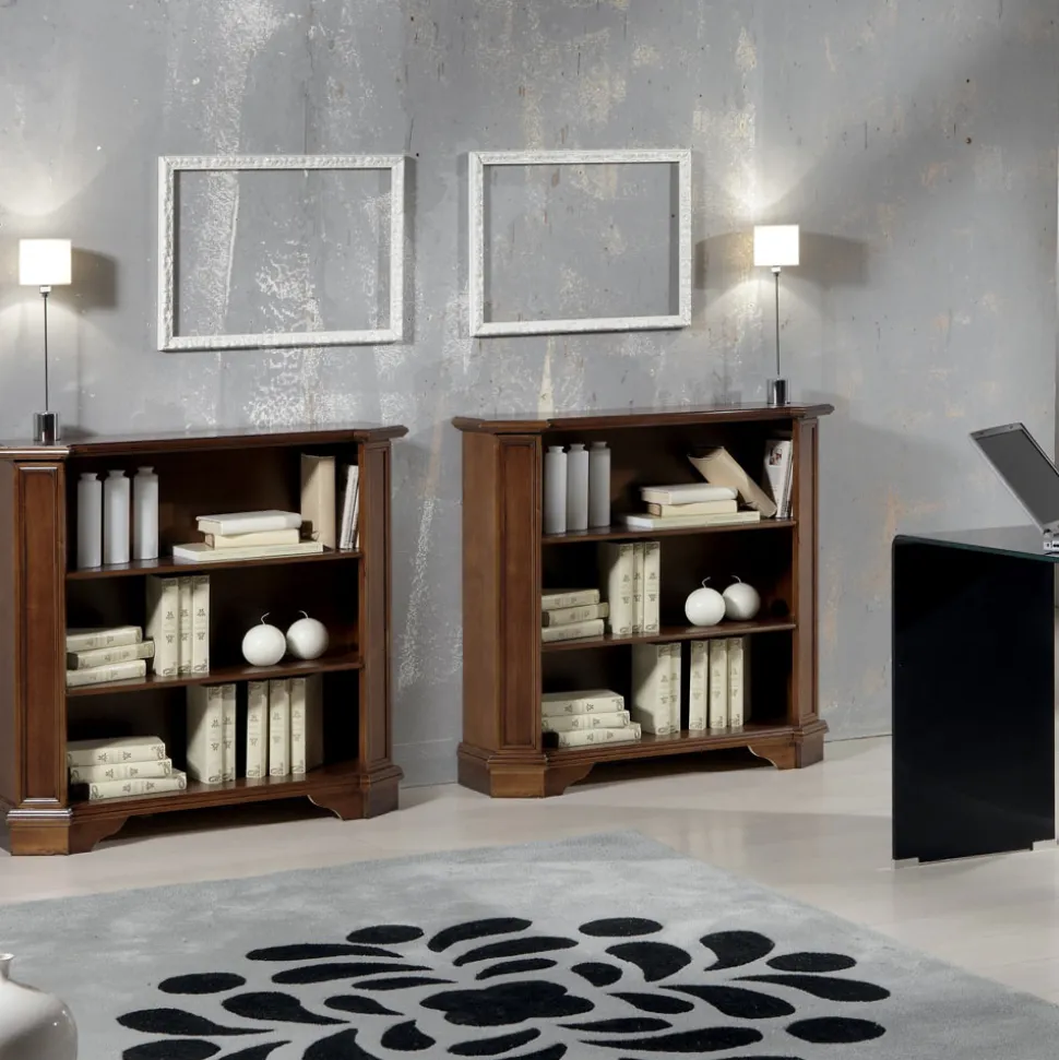Libreria con 3 Vani a Giorno in Legno Impiallacciato Made in Italy - Epona