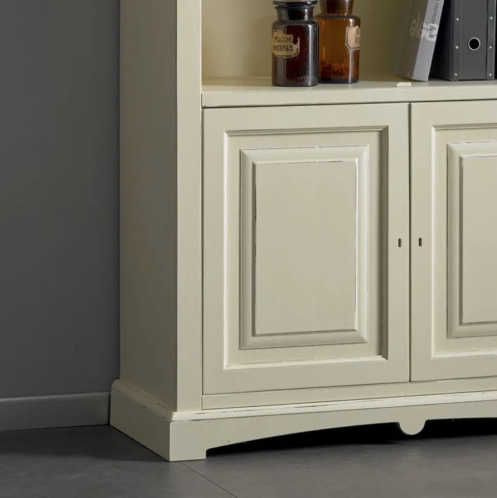 Libreria con 4 Vani e 2 Ante Realizzata in Legno Made in Italy - Eastre