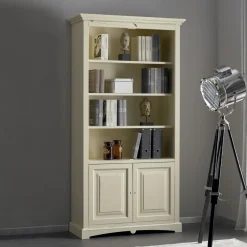 Libreria con 4 Vani e 2 Ante Realizzata in Legno Made in Italy - Eastre
