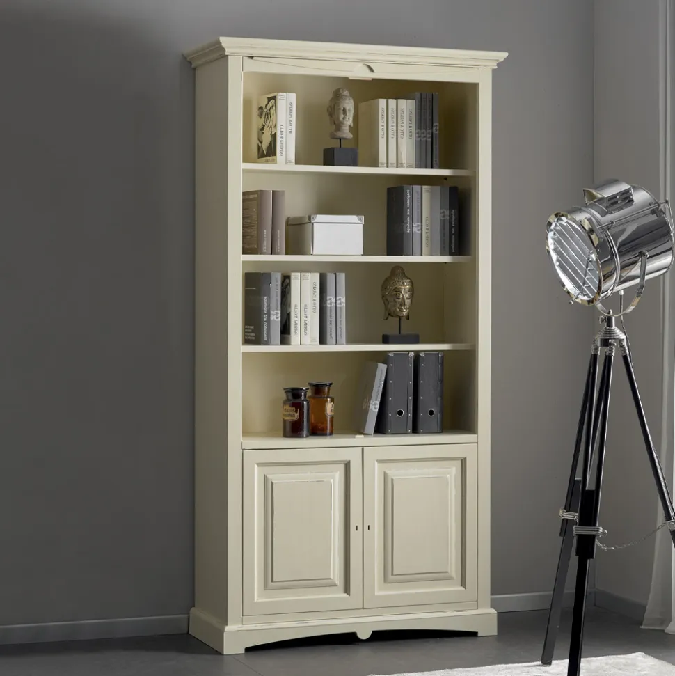 Libreria con 4 Vani e 2 Ante Realizzata in Legno Made in Italy - Eastre
