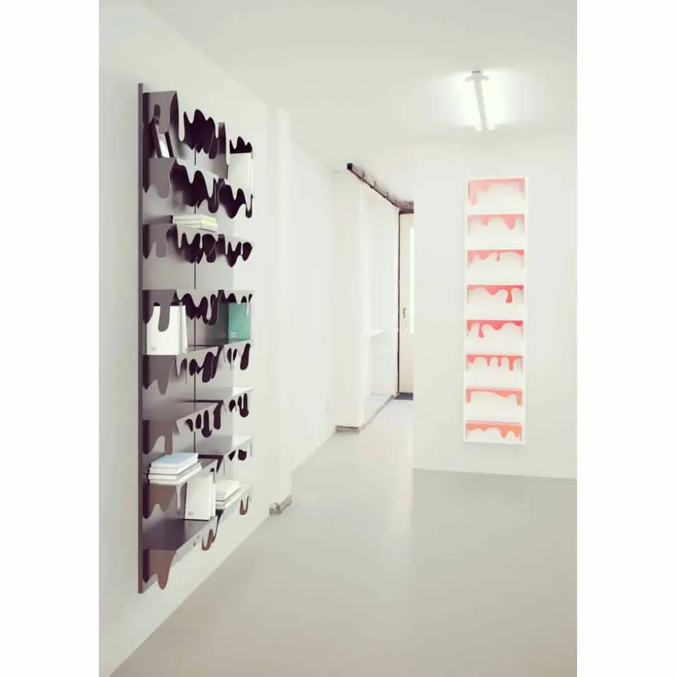 Libreria da muro design Kolata 50x127 (8 Ripiani) Mabele, artigianato torinese