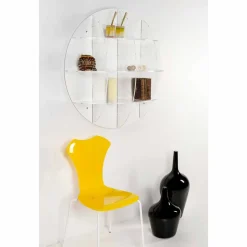 Libreria da parete bianca design moderno Gio, made in Italy