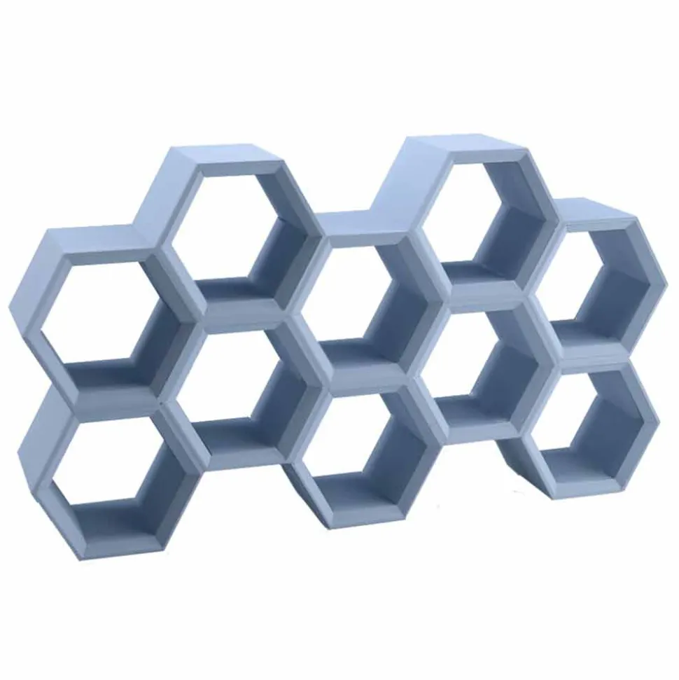 Libreria da parete colorata Slide Hexa a celle prodotta in Italia