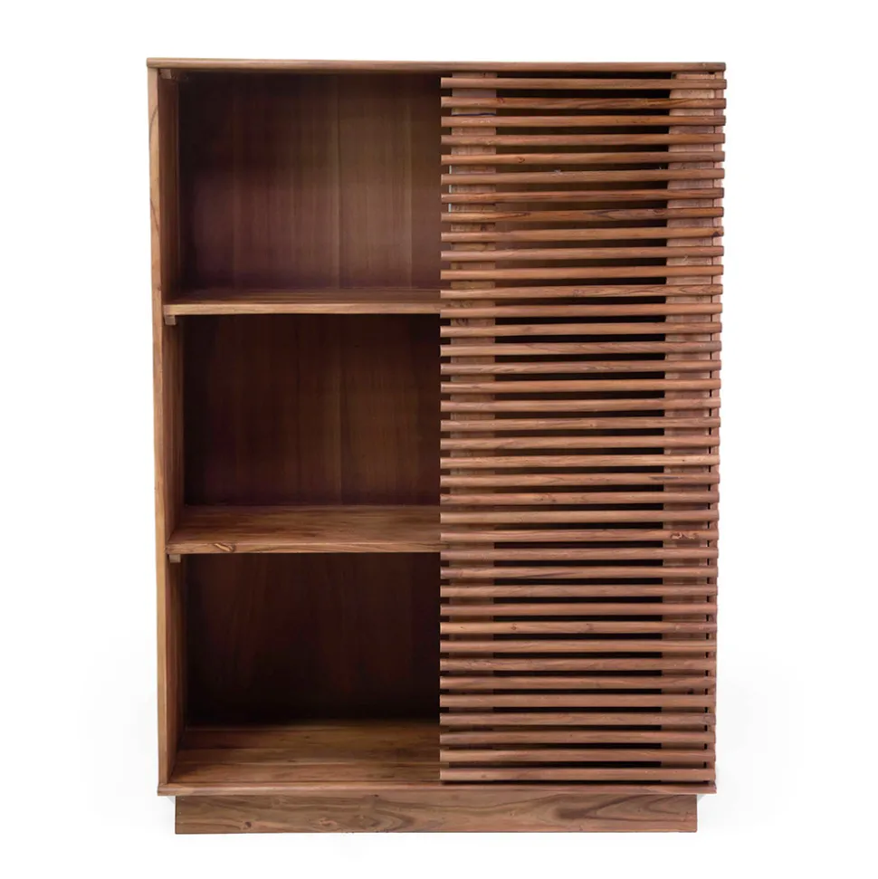 Libreria da Soggiorno Realizzata in Legno di Acacia - Vortice