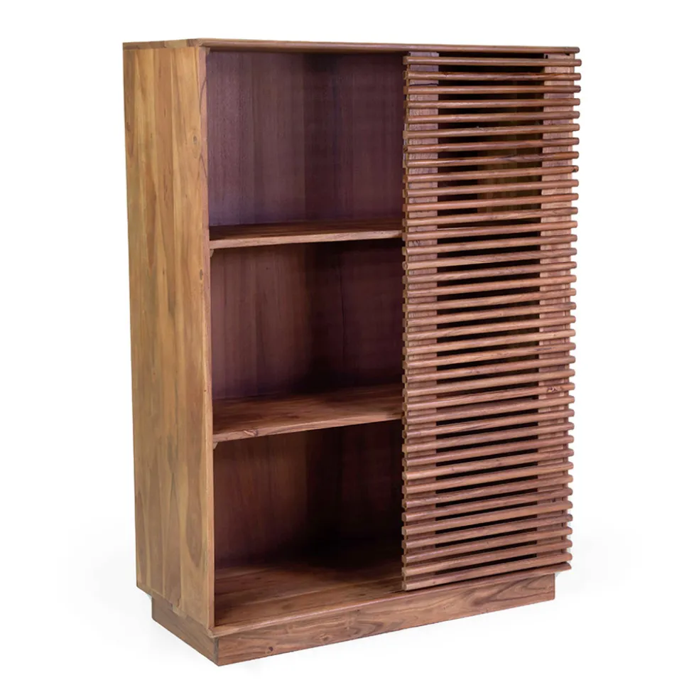 Libreria da Soggiorno Realizzata in Legno di Acacia - Vortice