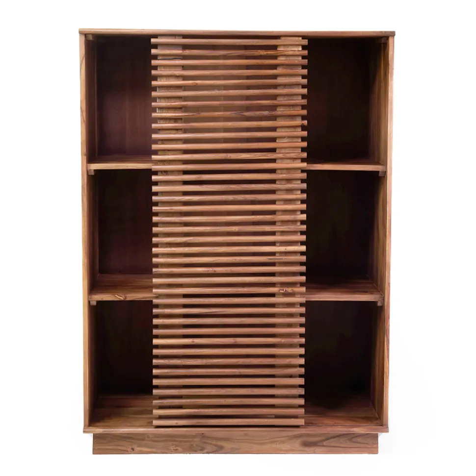 Libreria da Soggiorno Realizzata in Legno di Acacia - Vortice