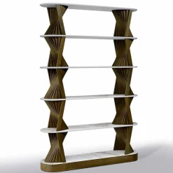 Libreria da Terra di Lusso in Legno con Piani in Gres Made in Italy - Aspide