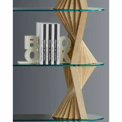 Libreria da Terra di Lusso in Vetro e Legno di Frassino Made in Italy - Aspide