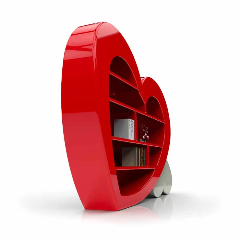 Libreria Design in Solid Surface Cuore Made in Italy
