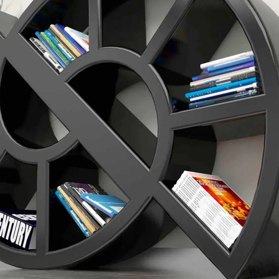 Libreria design moderno fatta artigianalmente in Italia Nicol
