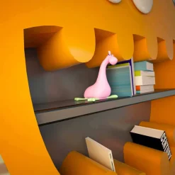 Libreria design moderno Hardy, prodotto artigianale italiano