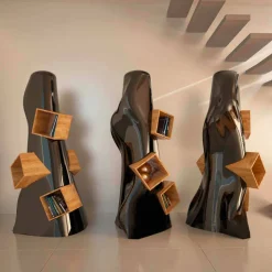 Libreria design moderno in legno e Solid Surface K2 made in Italy