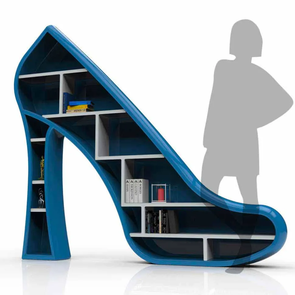 Libreria design moderno in Solid Surface Lady fatta in Italia