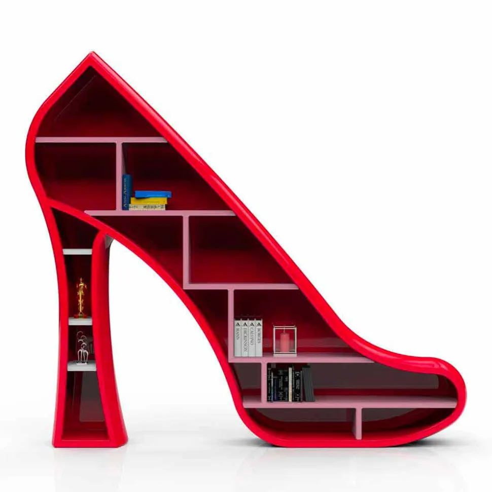 Libreria design moderno in Solid Surface Lady fatta in Italia