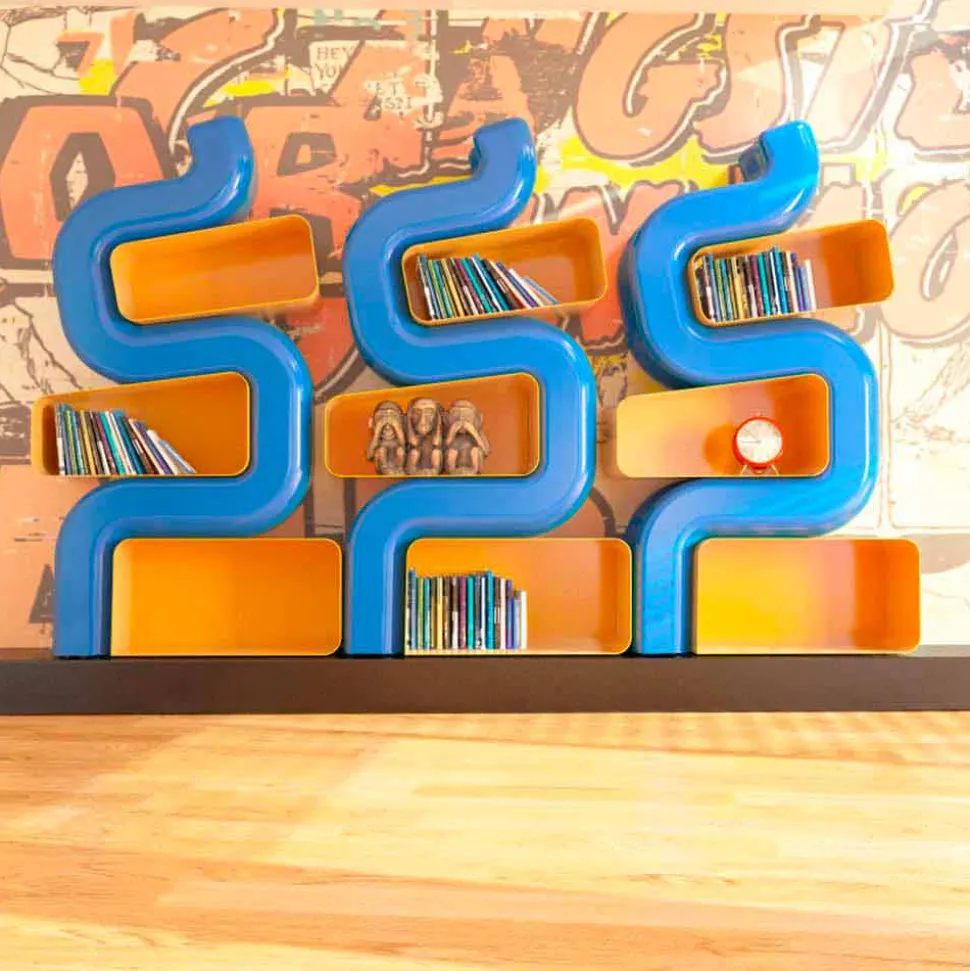 Libreria design moderno in Solid Surface Ser P made in Italy
