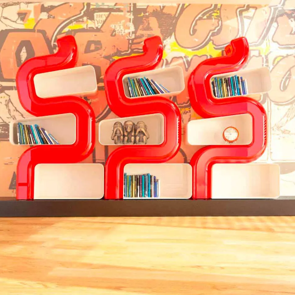 Libreria design moderno in Solid Surface Ser P made in Italy