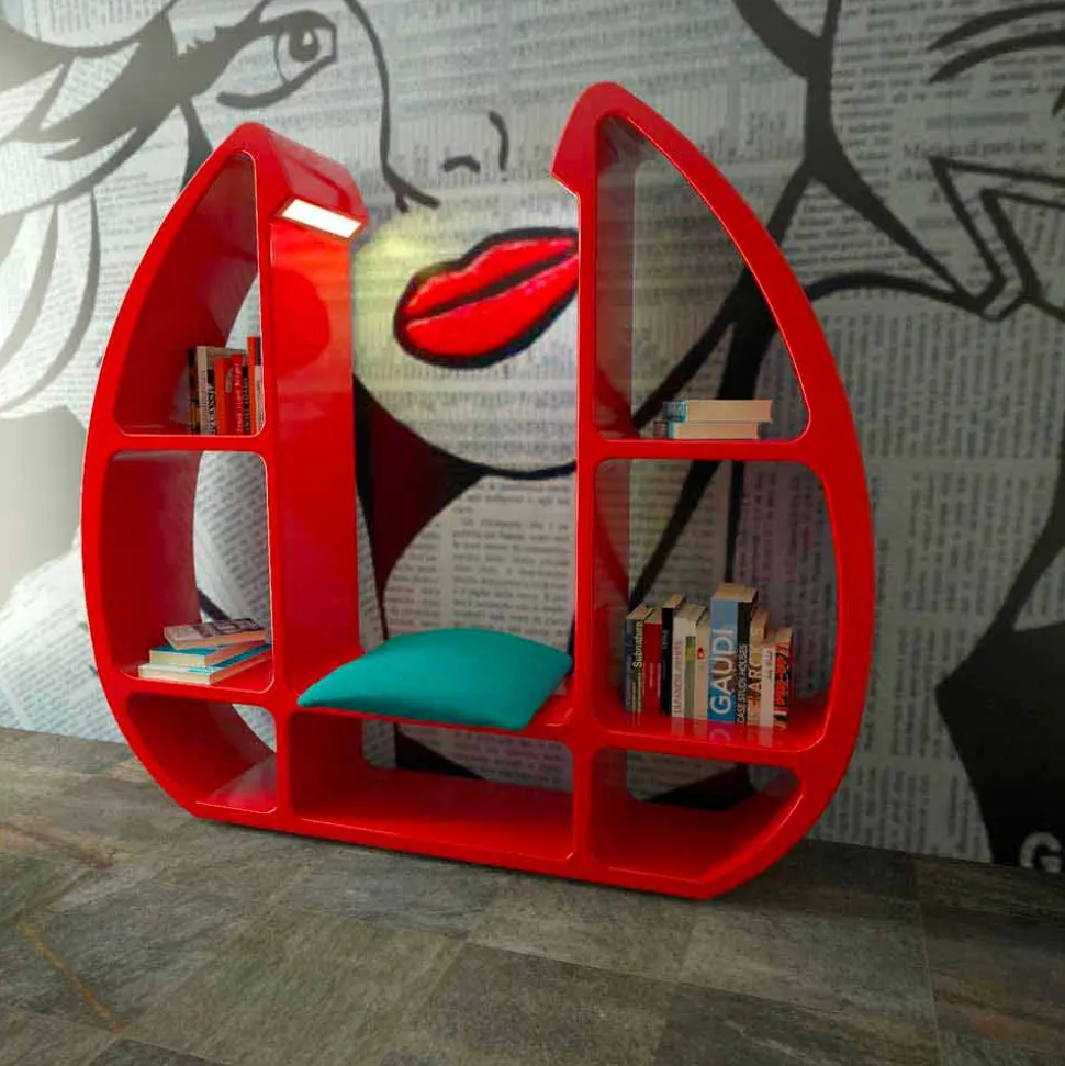 Libreria design moderno in Solid Surface Shelley fatta in Italia