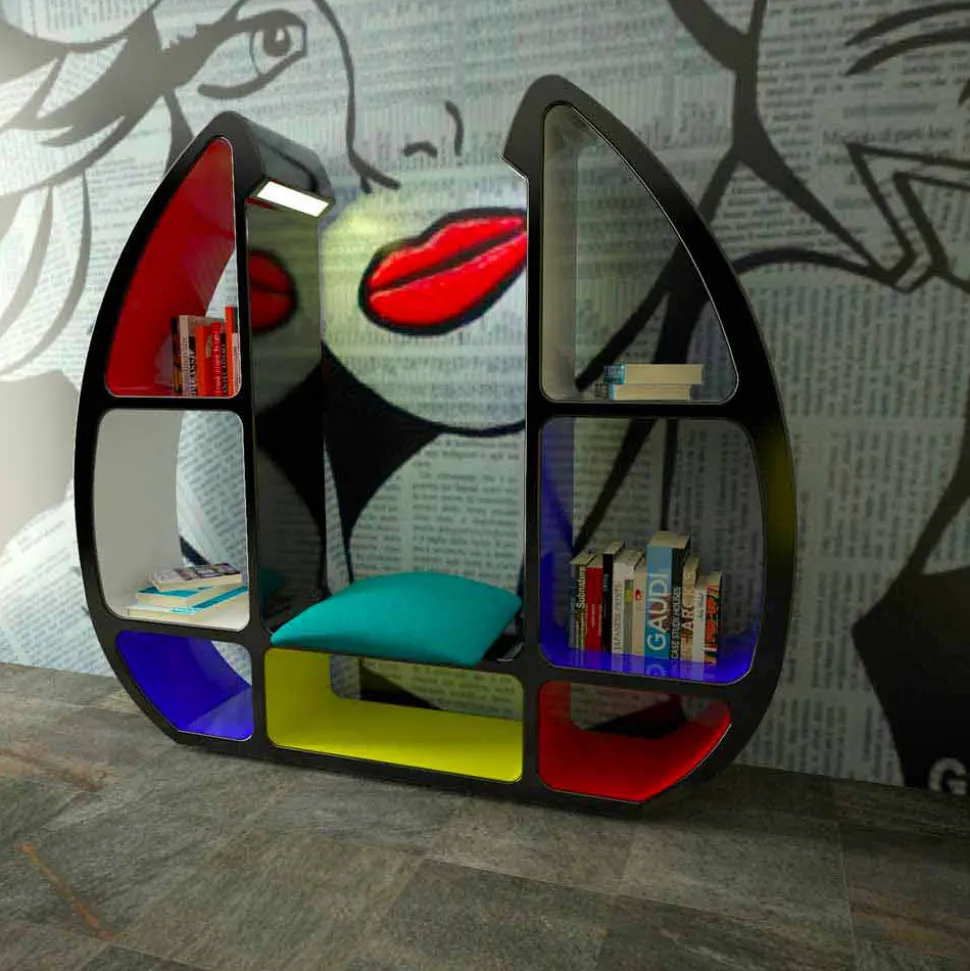 Libreria design moderno in Solid Surface Shelley fatta in Italia