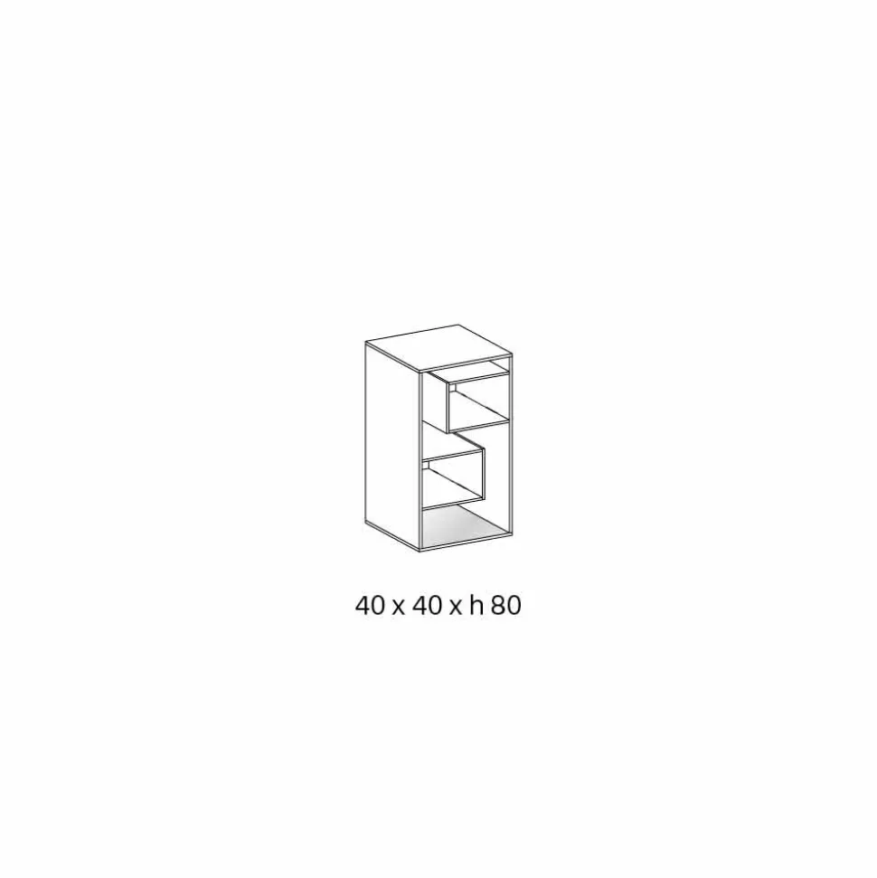 Libreria Espositore Bassa da Salotto Freestanding in Vetro Extrachiaro - Linzy