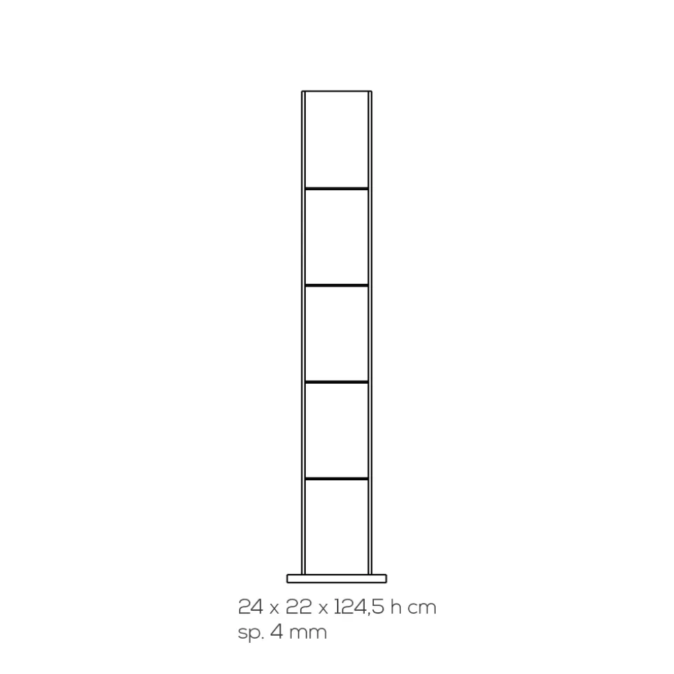Libreria Freestanding a Colonna in Cristallo Acrilico Trasparente - Corrige