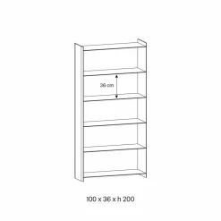 Libreria Freestanding in Vetro Extrachiaro a 6 Ripiani Made in Italy - Ramen