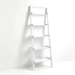 Libreria in MDF Laccato Bianco Opaco con 5 Ripiani - Cadmio