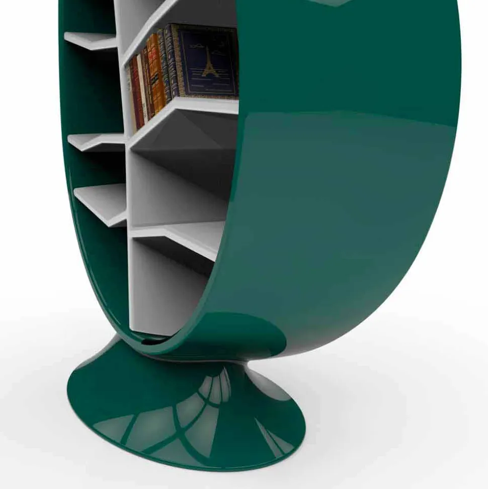 Libreria moderna in Solid Surface Clorofilla made in Italy