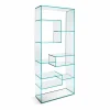 Libreria Salotto in Vetro Extrachiaro con o senza Cassetti Made in Italy- Linzy