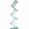 Libreria Verticale in Vetro Trasparente da Soggiorno Freestanding - Brugo