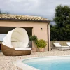 Lounger Prendisole da Giardino con Tettuccio in Polyrattan - Colin