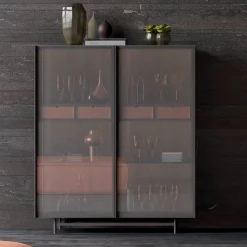 Madia a 2 Ante in Legno Ecologico e Metallo Alta Qualità Made in Italy - Aaron