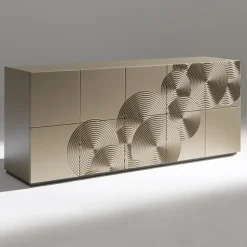 Madia a 5 Ante in MDF Laccato con Decoro Inciso e Rifinito a Mano - Granchio