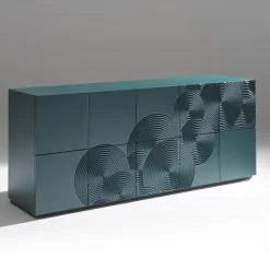 Madia a 5 Ante in MDF Laccato con Decoro Inciso e Rifinito a Mano - Granchio