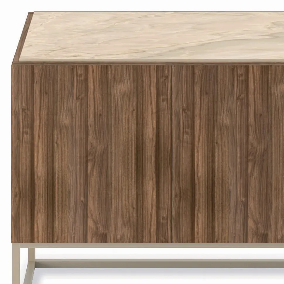 Madia con Ante Apertura Push-Pull in Legno Listellare Made in Italy - Salerno