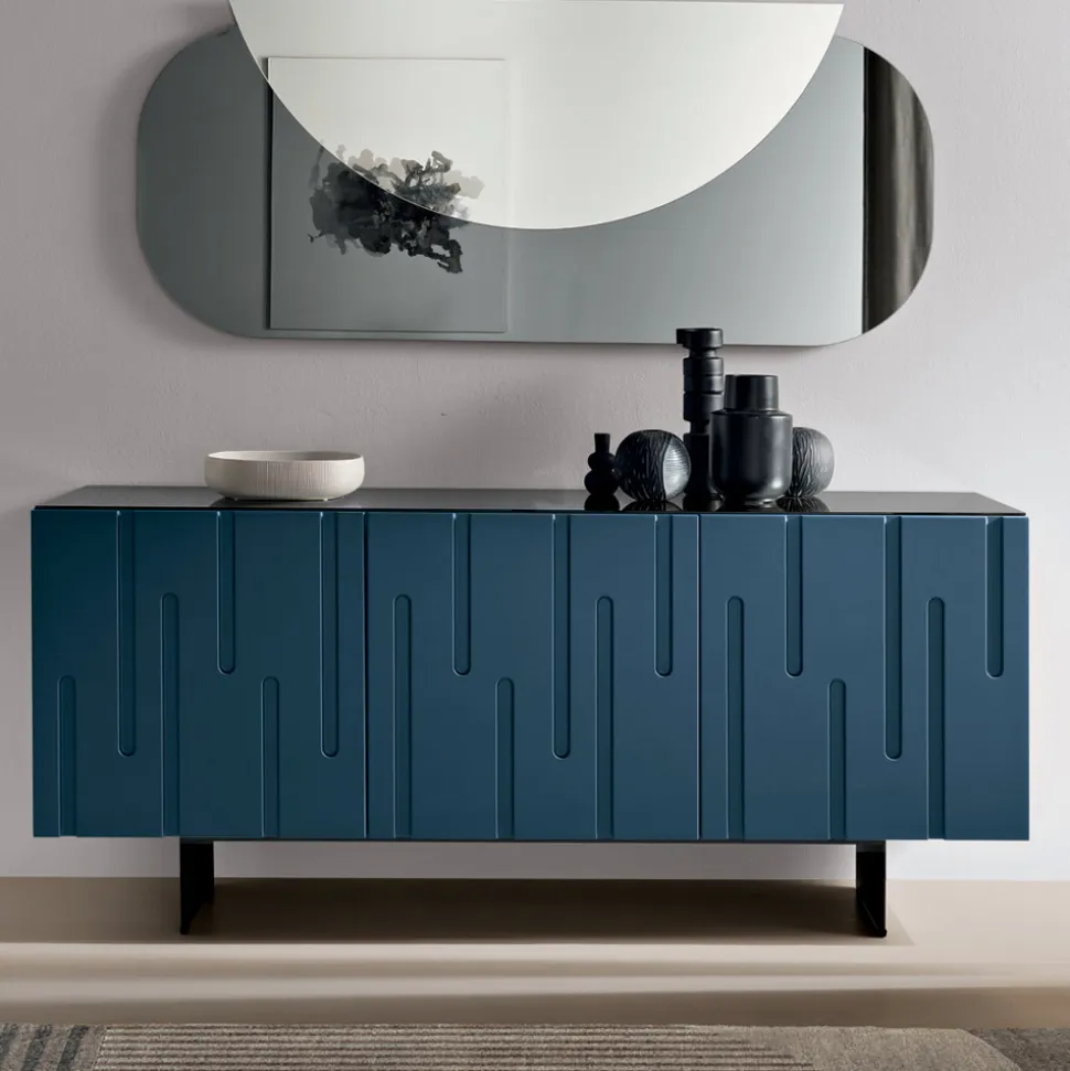 Madia con 3 Ante con Apertura Push Pull in MDF Made in Italy - Fabrizia