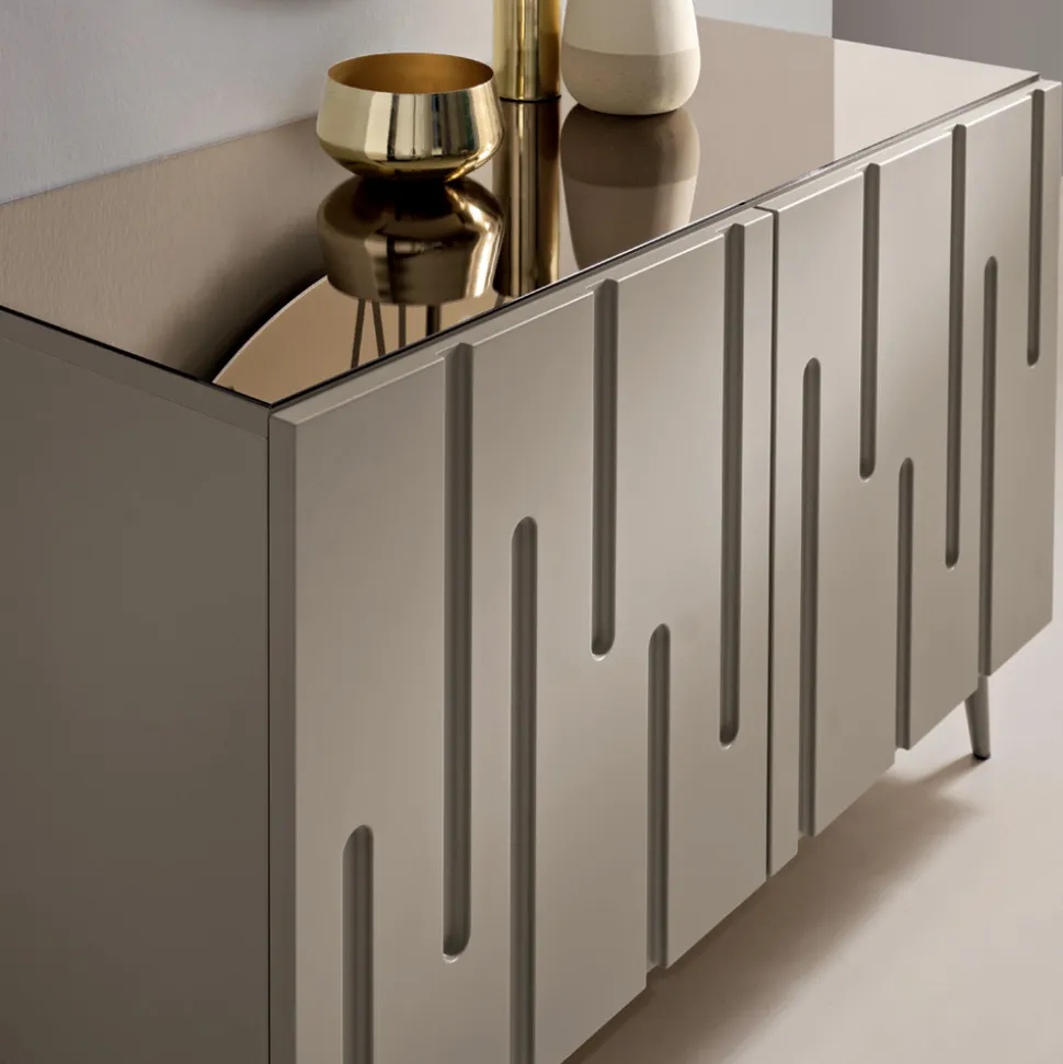 Madia con 2 Ante con Apertura Push Pull in MDF Made in Italy - Fabrizia