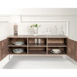 Madia con 2 Ante e 2 Vani a Giorno Centrali in Melaminico Made in Italy - Minnie
