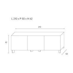 Madia con 3 Ante in Agglomerato Ligneo Verniciato - Ariete