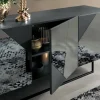Madia con 3 Ante in MDF Laccato Rivestite in Vetro Specchio - Diletta