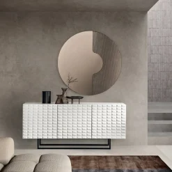 Madia con 3 Ante in MDF Rivestito in PVC Laccato Made in Italy - Dorotea