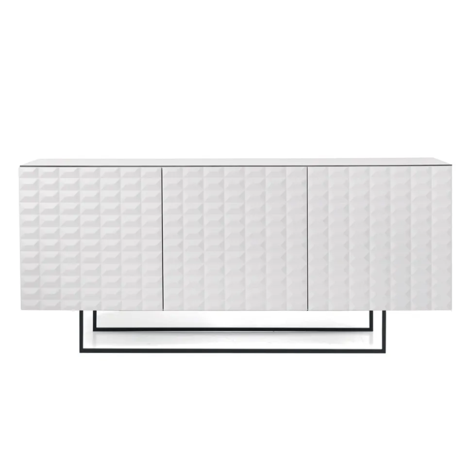 Madia con 3 Ante in MDF Rivestito in PVC Laccato Made in Italy - Dorotea