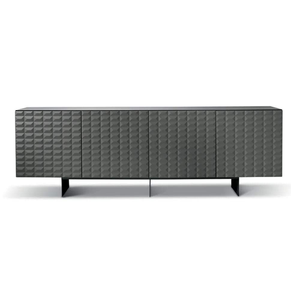 Madia con 4 Ante in MDF Rivestito in PVC Laccato Made in Italy - Dorotea