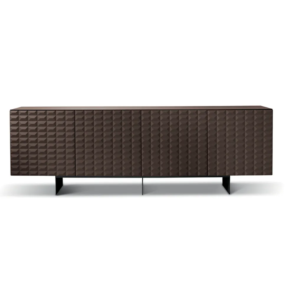 Madia con 4 Ante in MDF Rivestito in PVC Laccato Made in Italy - Dorotea